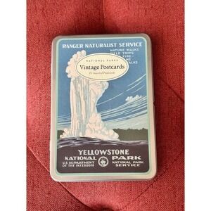 Cavallini & Co National Parks Vintage Postcards Empty Decorative Tin Yellowstone